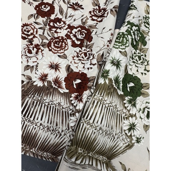 Etex Home Fashions Other - Mid Century Two Tone Floral Bamboo Curtain Panel Set - A Pair 86"